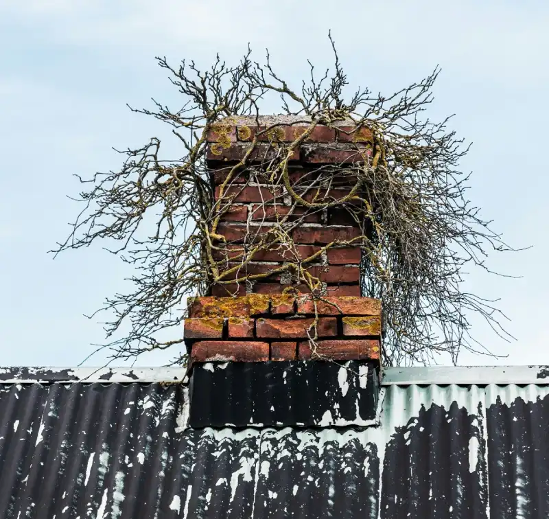 konáre na starom komíne
